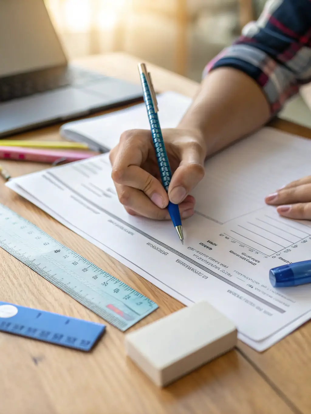 A close-up shot of a hand filling out an online application form, emphasizing the importance of accurate and complete information for the Fintek Club application process.